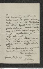 Nachlass Franz Steindachner, Brief von J. Slanner an Franz Steindachner (22.06.1907), Inv.Nr. 491.01, Seite 3
